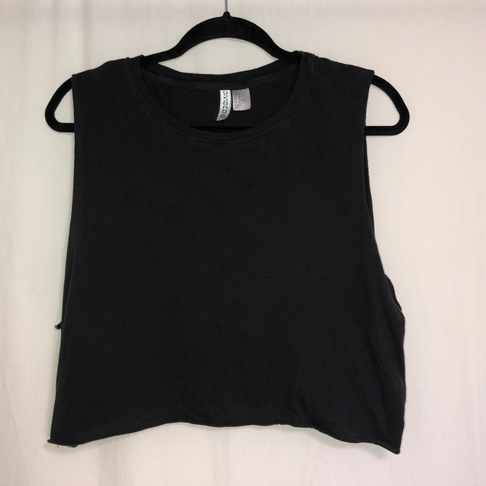 H&M Black Flowly Crop Top